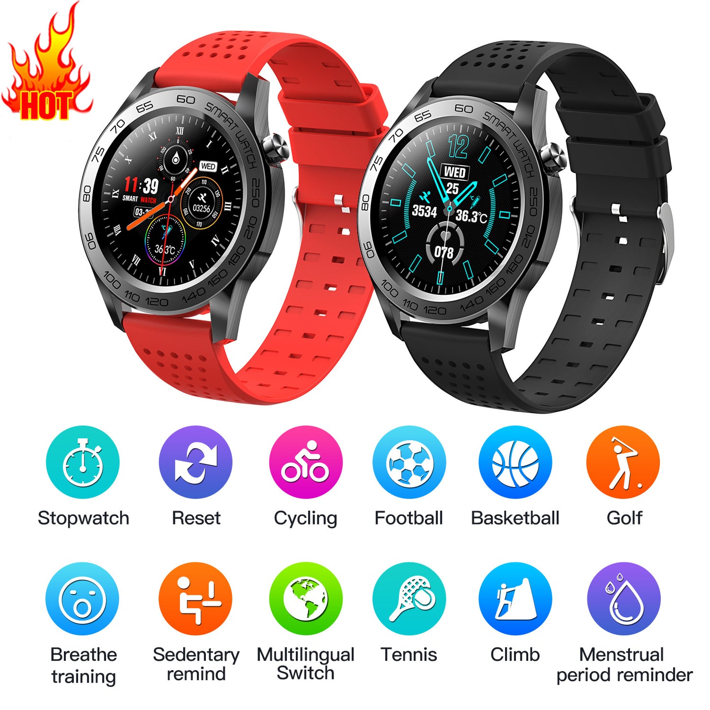 سوار ذكي F22U مزود بأقراص ضخمة