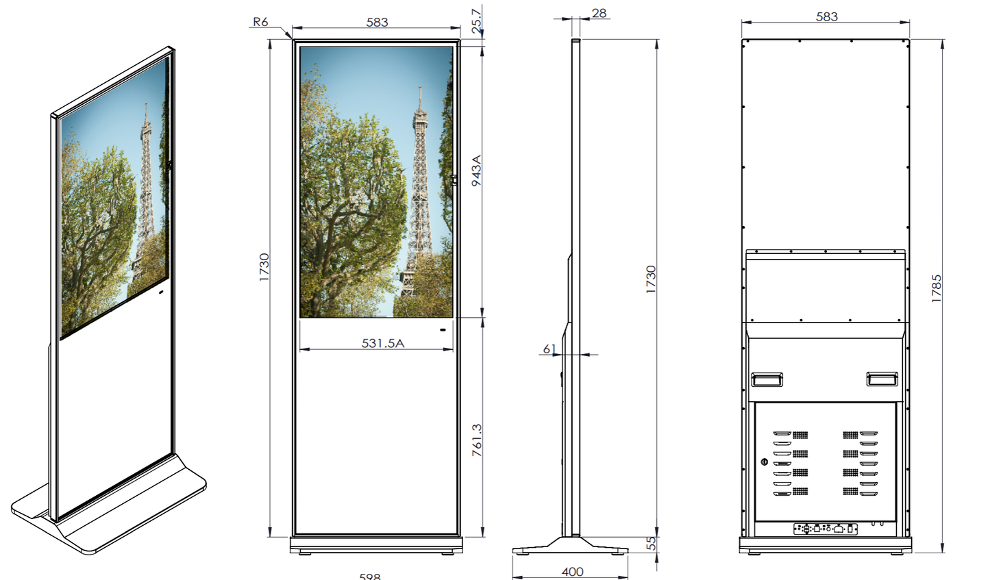43 inch vertical advertising machine(Infrared touch / capacitive touch)