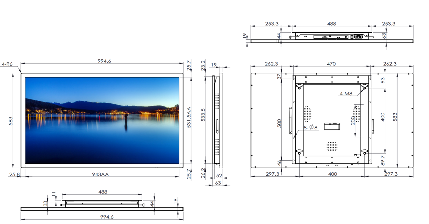 43 inch wall mounted advertising machine(infrared touch/capacitive touch)