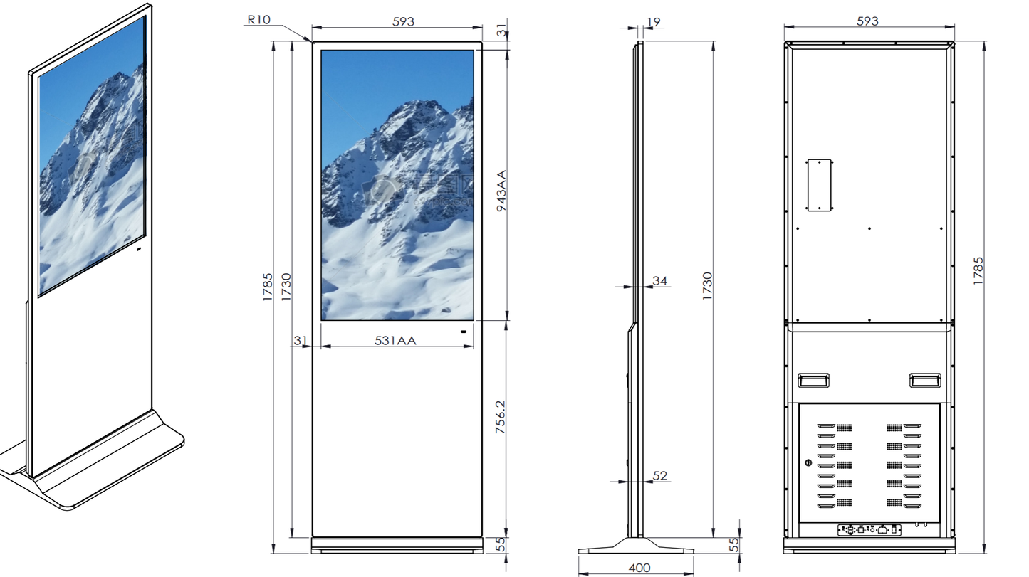 43 inch vertical advertising machine(Infrared touch / capacitive touch)