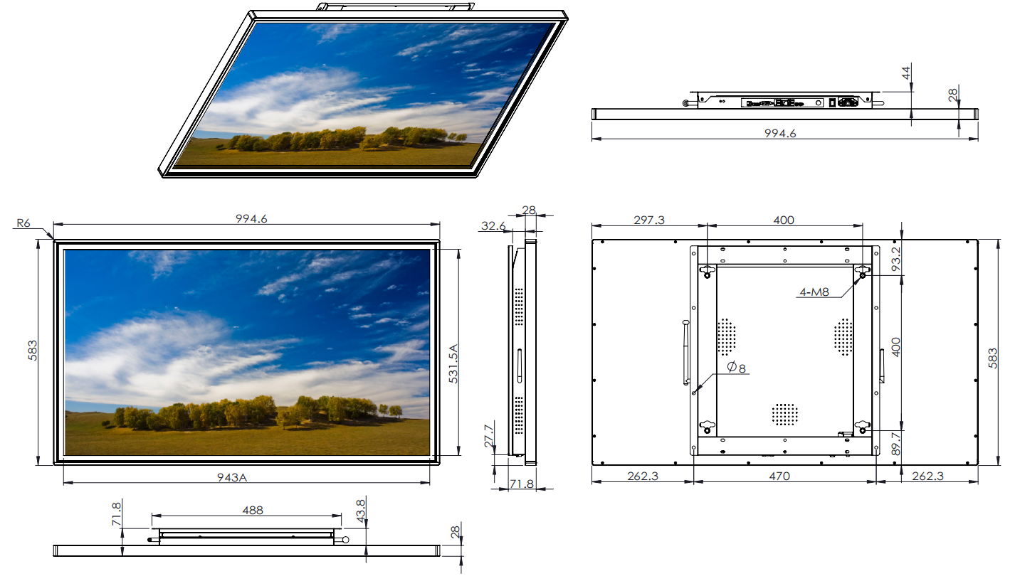 43 inch wall mounted advertising machine(infrared touch/capacitive touch)