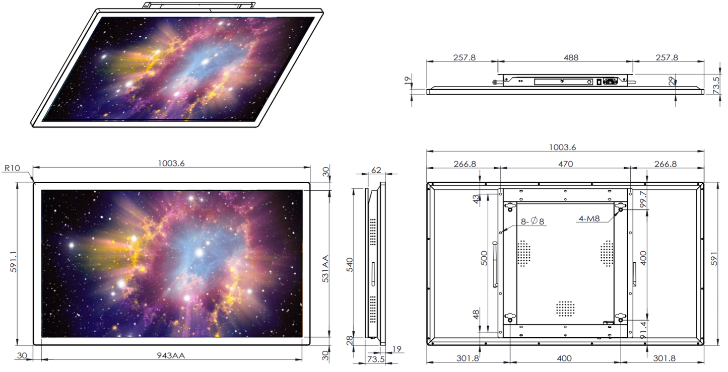 43 inch wall mounted advertising machine(infrared touch/capacitive touch)