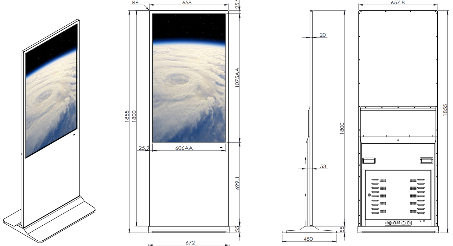 49-inch vertical advertising machine (2K/4K)(Infrared touch)