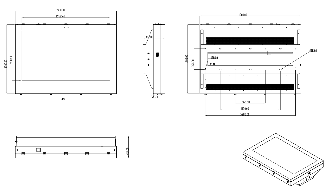 75-inch wall-mounted outdoor advertising machine