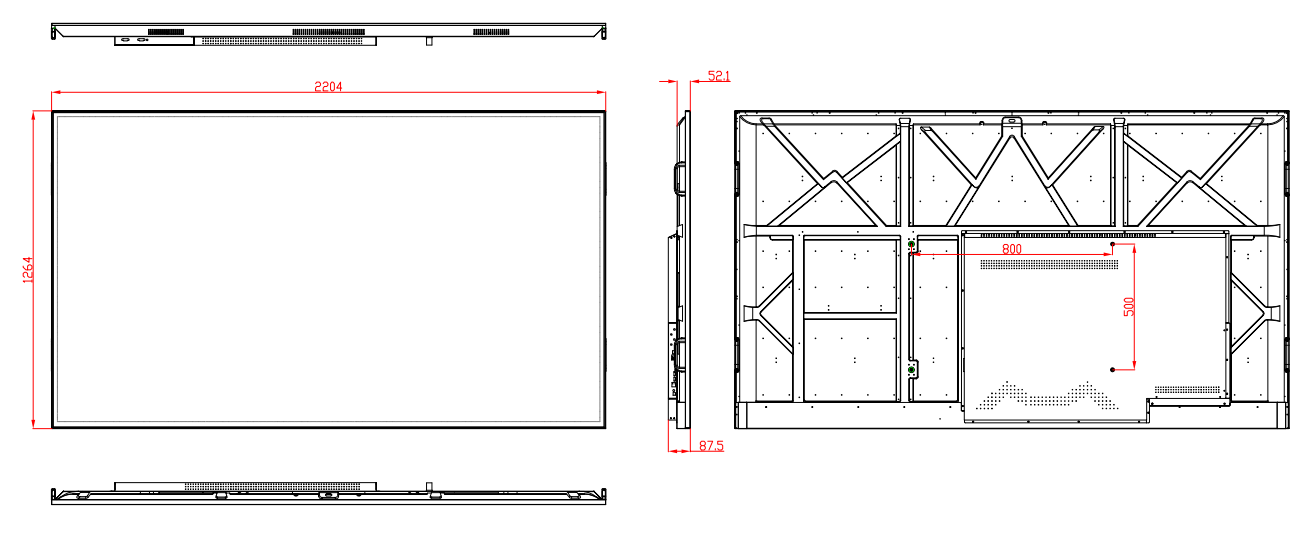 98-inch wall-mounted 4K advertising machine