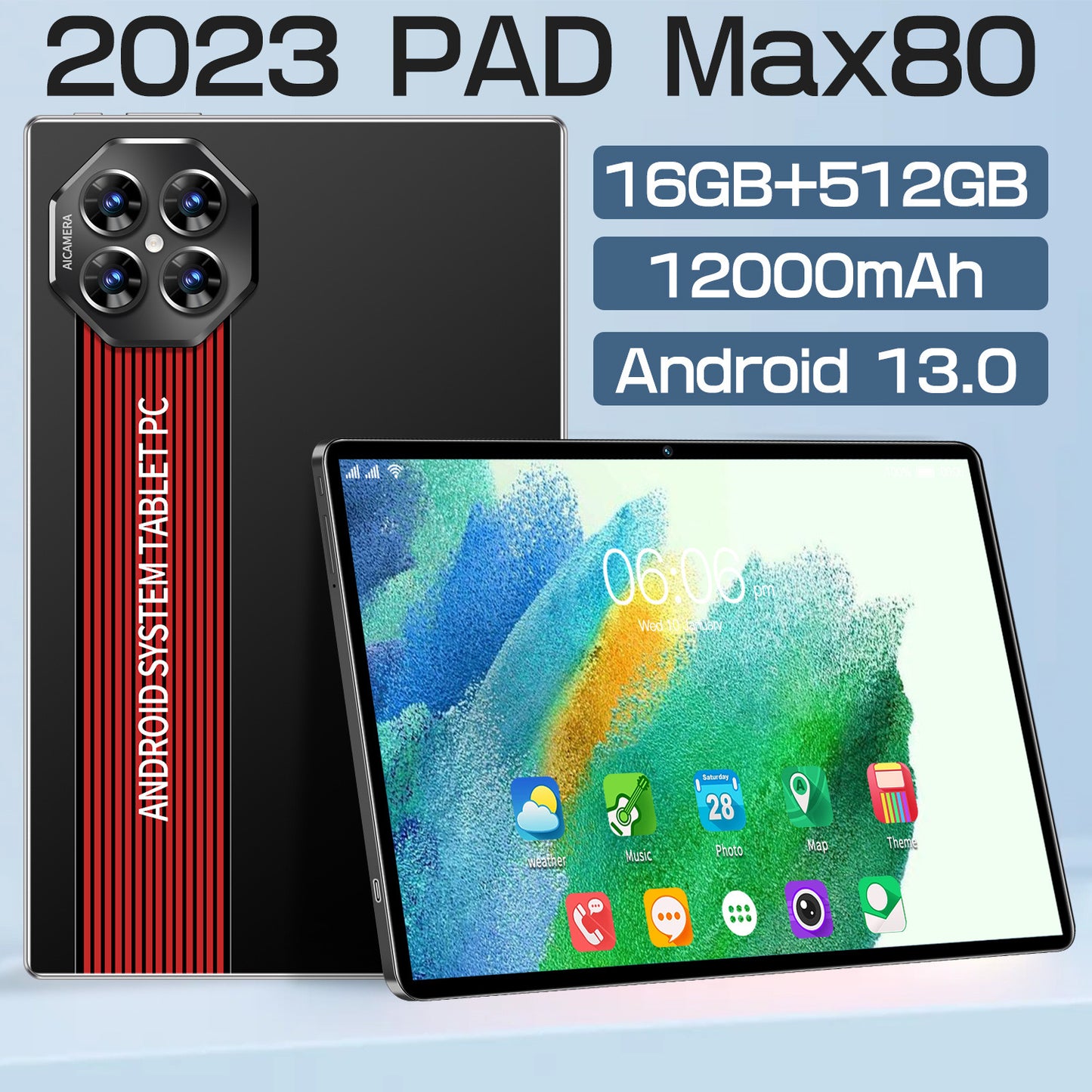 جهاز كمبيوتر لوحي Max80 جديد بشاشة عالية الدقة مقاس 10.1 بوصة يعمل بنظام Android ومكالمات ذكية وWiF (إصدار ساخن)