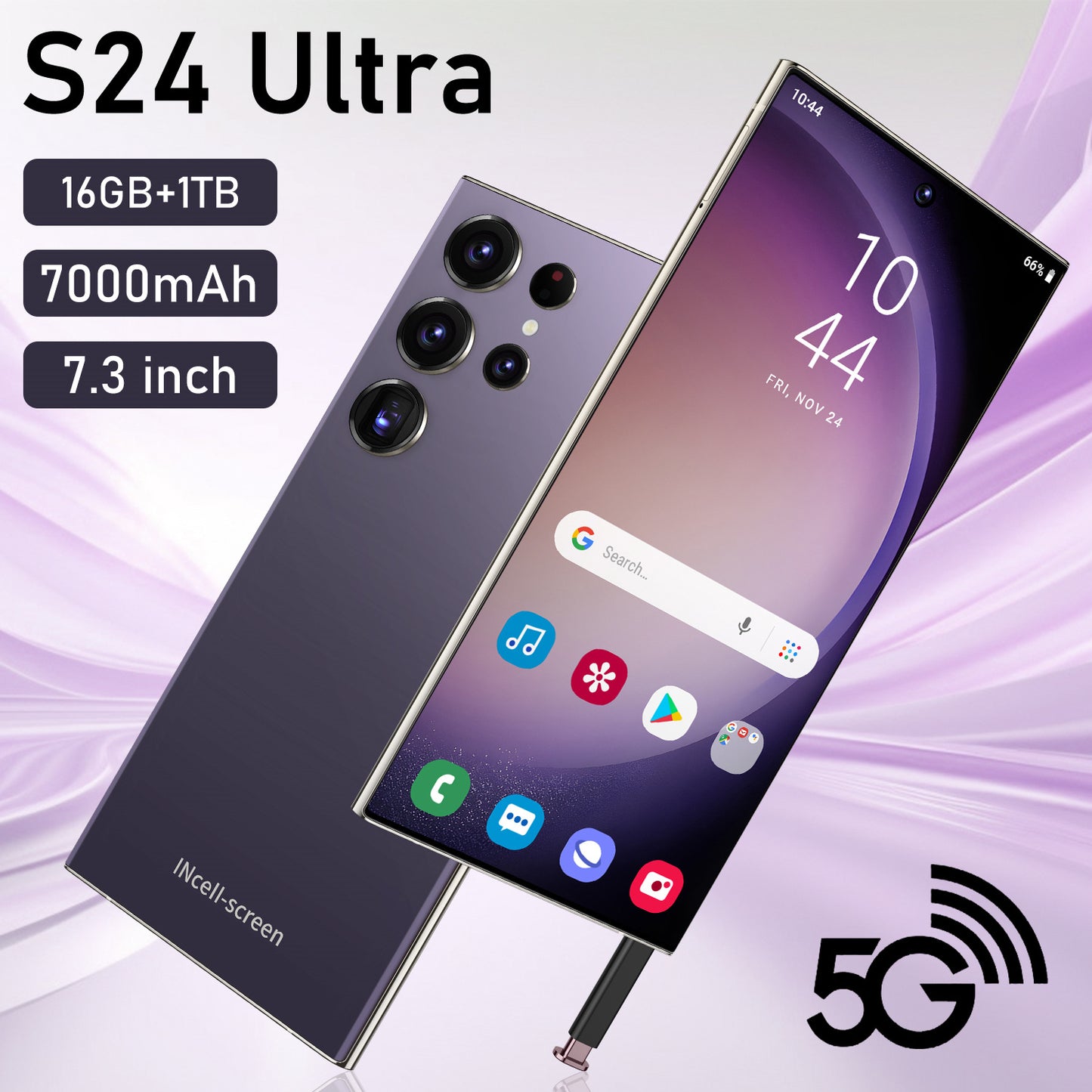 هاتف S24 Ultra الذكي بشاشة كبيرة 16+1T