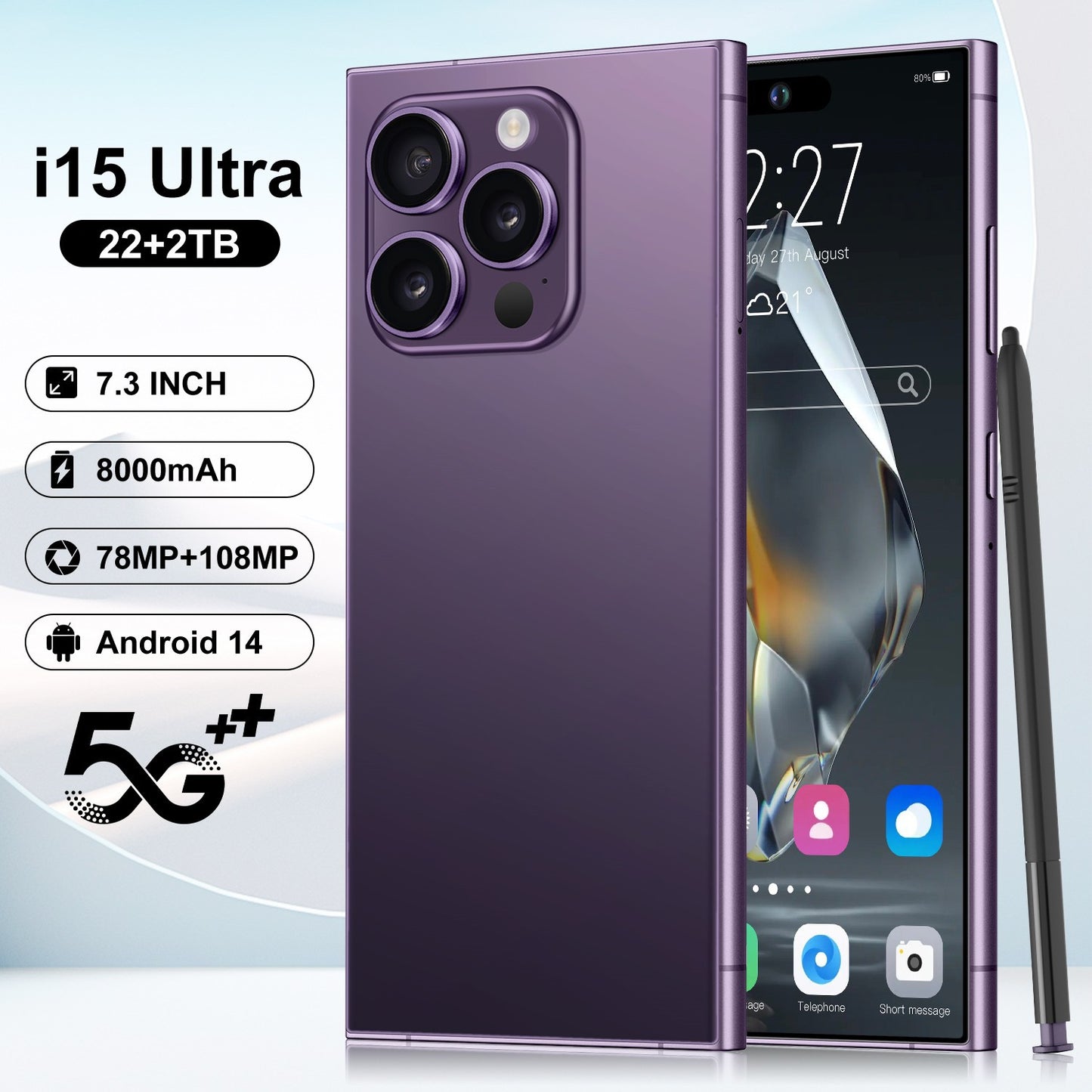 قلم مدمج i15 فائق الجودة ثماني النواة 4G