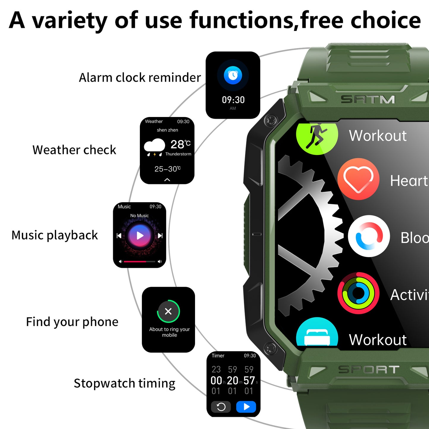 F307 Outdoor Triple-Proof Smart Watch