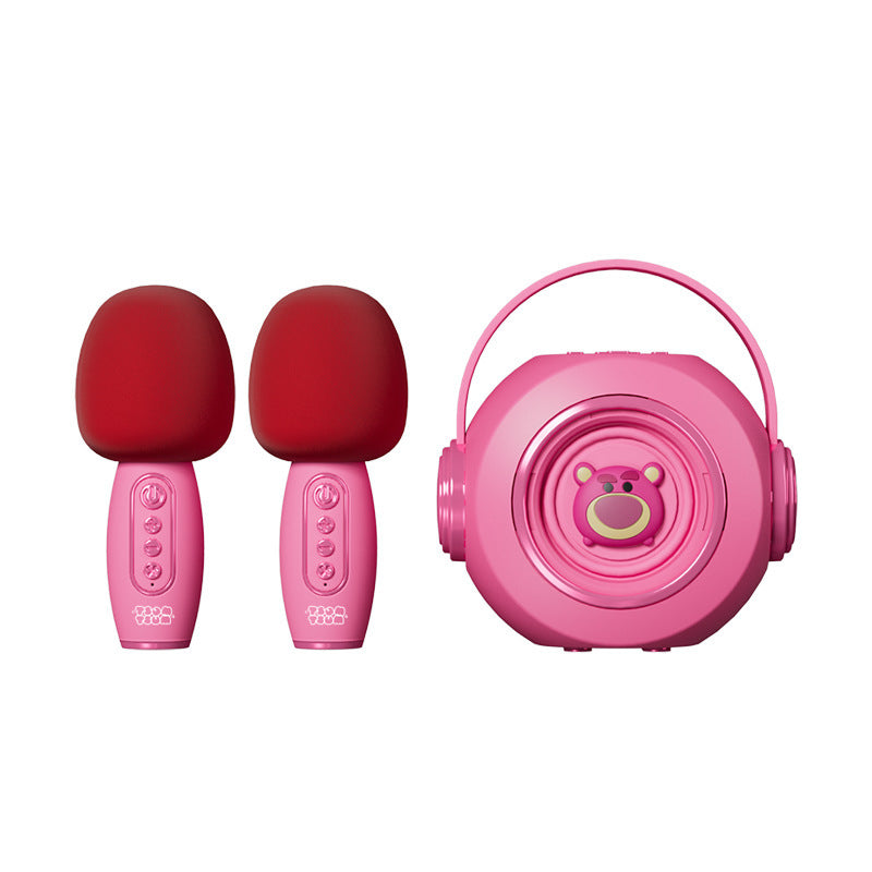 مكبر صوت بلوتوث Strawberry Bear Karaoke Audio متعدد الإمكانيات