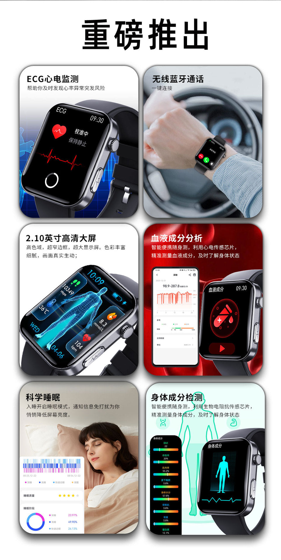 F300 ECG Monitoring SOS Emergency Alarm