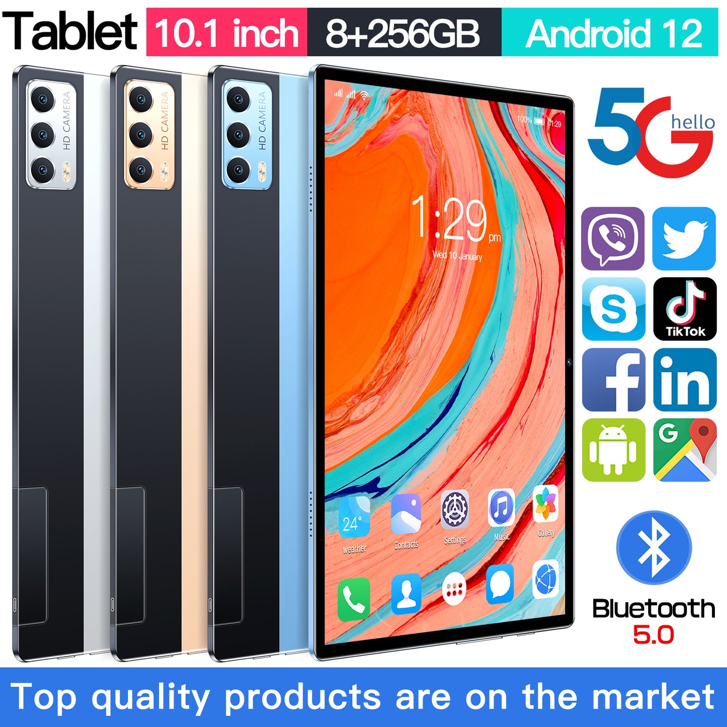 جهاز لوحي ذكي جديد X11Pro يعمل بنظام أندرويد مقاس 10 بوصات مزود بواي فاي وبلوتوث