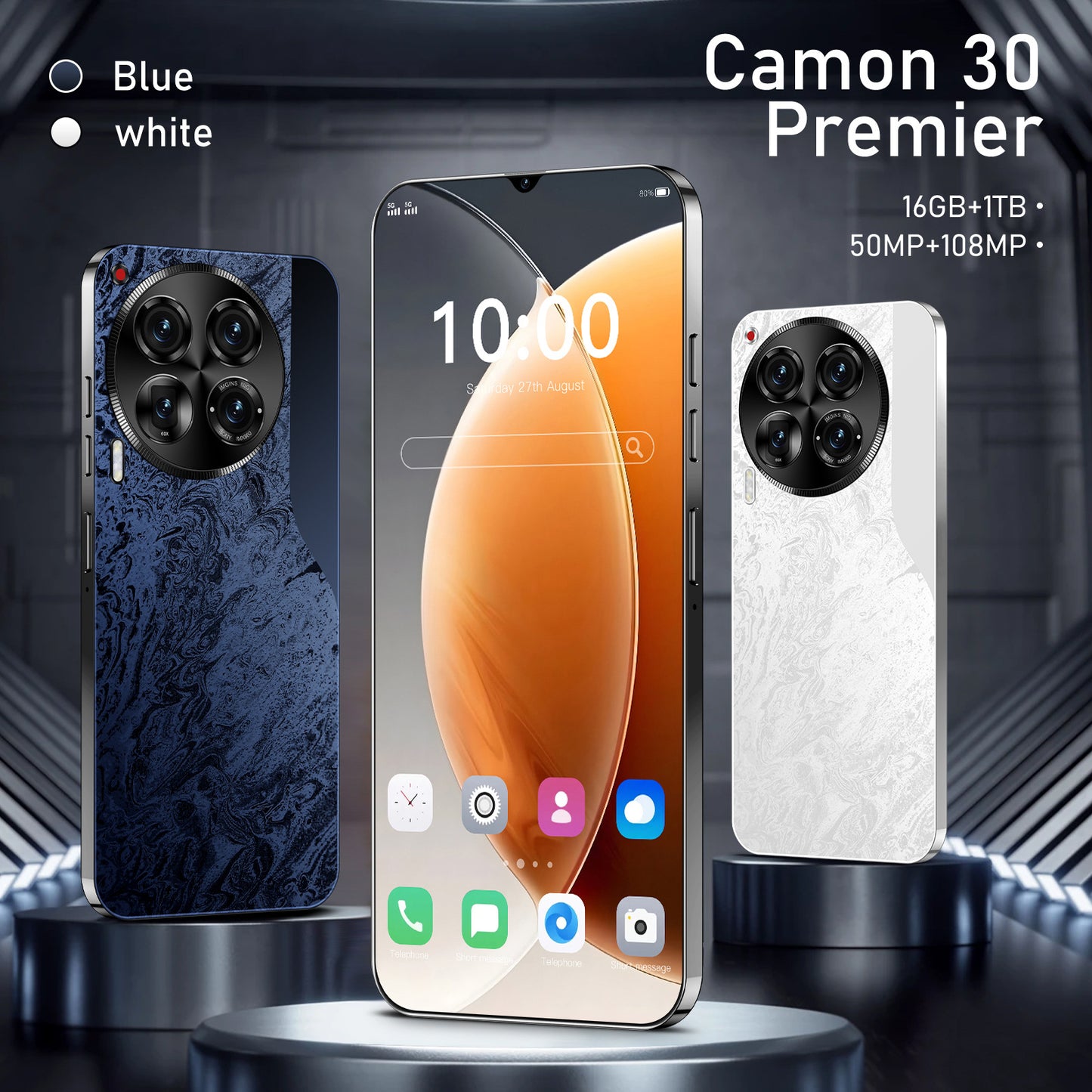 هاتف ذكي أصلي Camon30 HD بشاشة كبيرة 16+1T