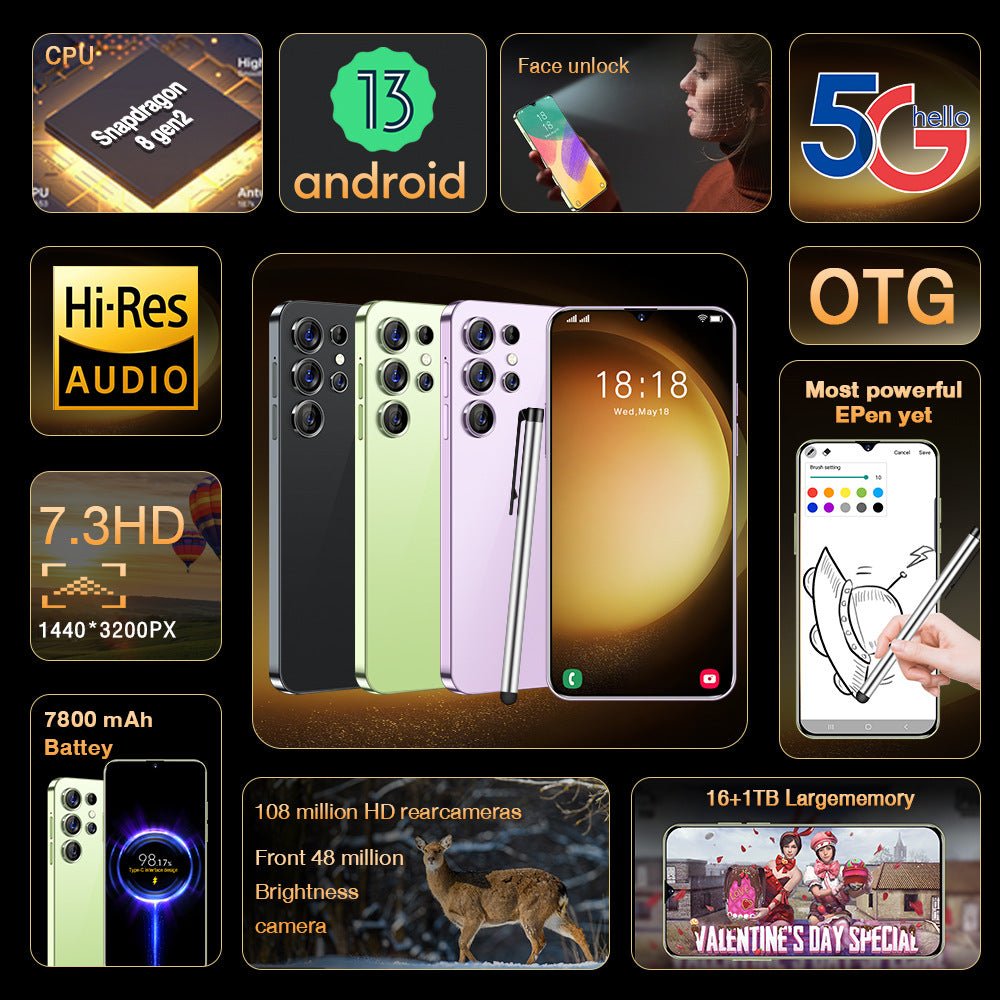 S23 Ultra الجديد 4G Android 16+1T
