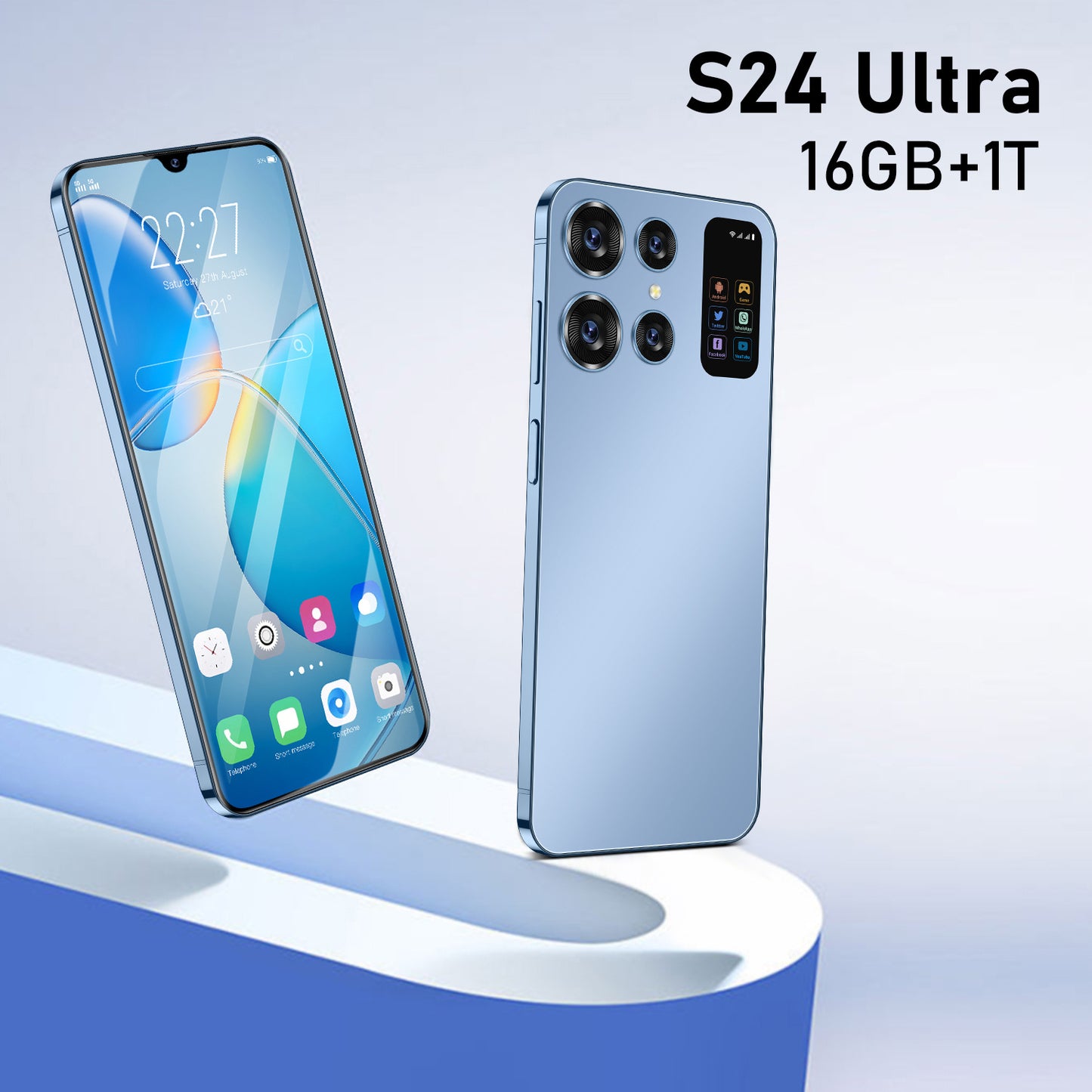 هاتف ذكي جديد S24ultra 16+1TG يعمل بنظام Android متوفر في المخزون