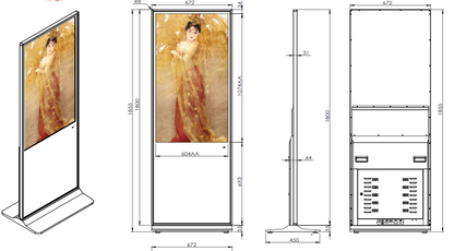 49-inch vertical advertising machine (2K/4K)（Infrared touch）