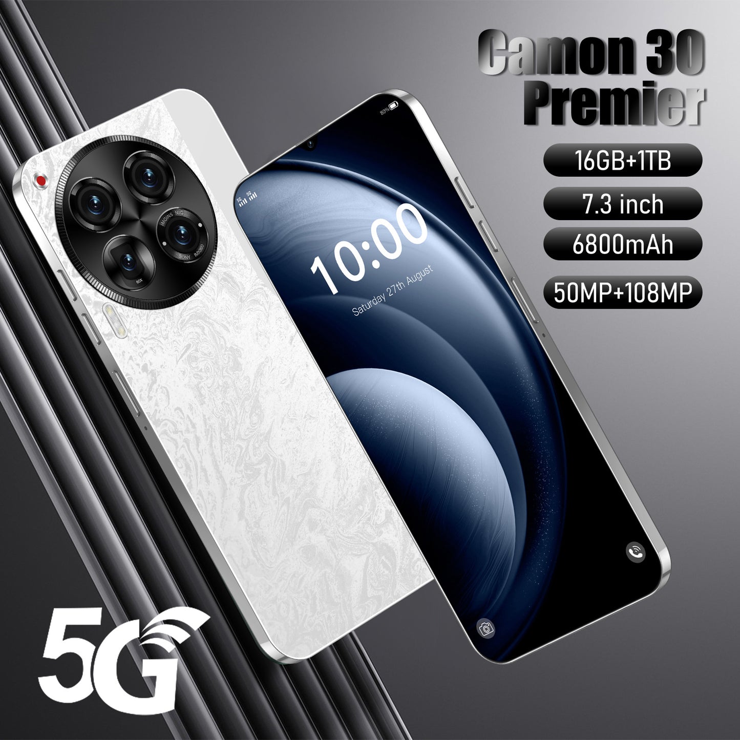 هاتف ذكي أصلي Camon30 HD بشاشة كبيرة 16+1T