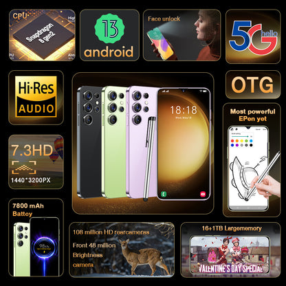 S23 Ultra الجديد 4G Android 16+1T