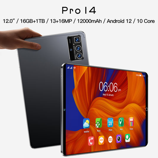 تابلت Pro14 الذكي بشاشة 10 بوصة يعمل بنظام أندرويد ويدعم WiFi وBluetooth وGPS