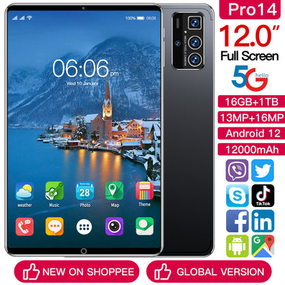 تابلت Pro14 الذكي بشاشة 10 بوصة يعمل بنظام أندرويد ويدعم WiFi وBluetooth وGPS